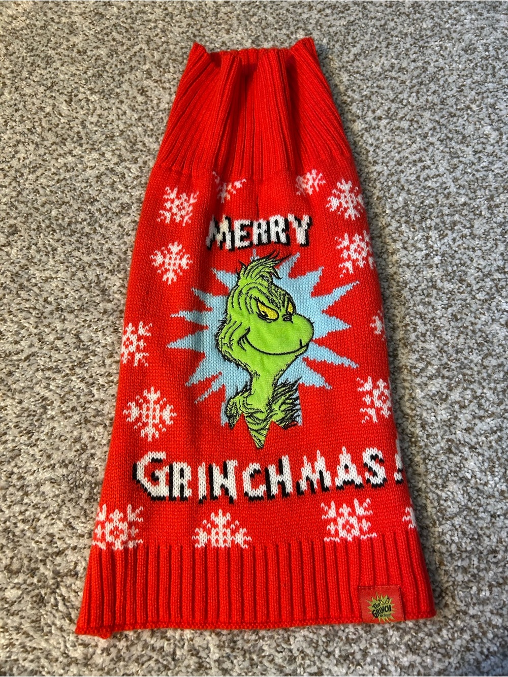 Grinchmas Red Knit Dog Sweater - The Grinch